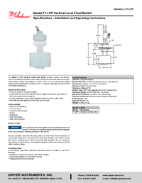 Thumbnail of document Manual - F7-LPP Vertical Level Float Switch